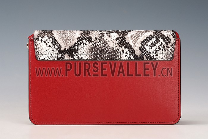Chloe Faye Small Bag Dark Red and Python Pattern