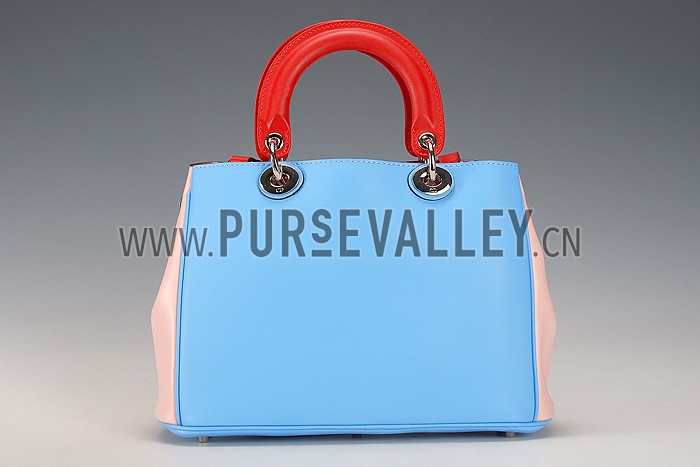 Diorissimo Medium Light Blue, Light Pink and Red City Bag