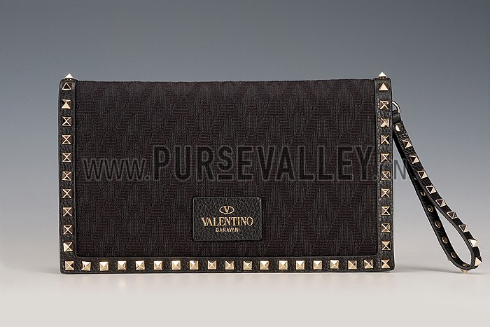 Valentino Viva Valentino Fabric Clutch Ivory