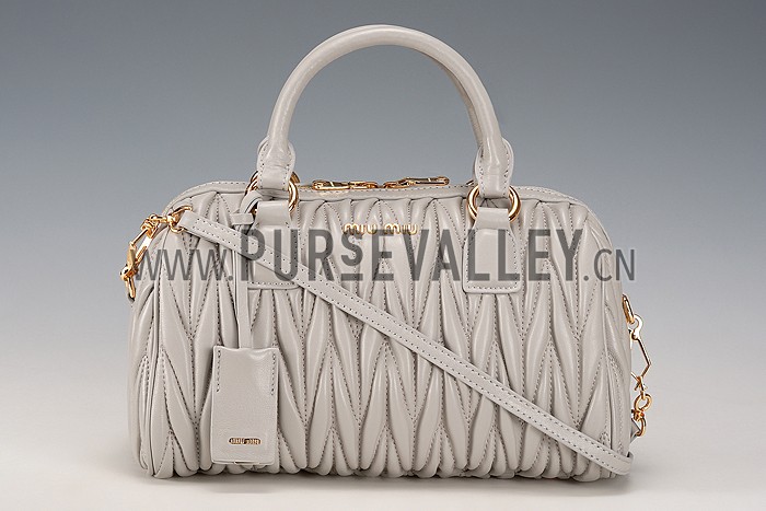 Miu Miu Matelasse Top Handle Large Grey