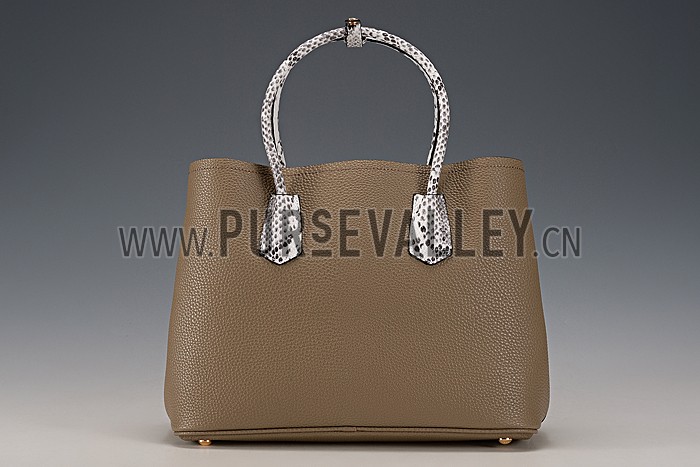 Prada Double Tote Grey With Python Handles