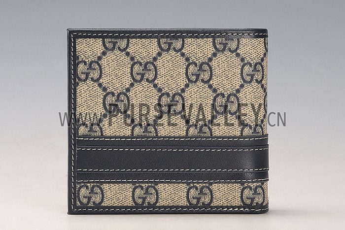 Gucci Supreme Web Bi-Fold Wallet Blue