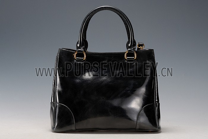 Prada Classic Patent Leather Satchel Black