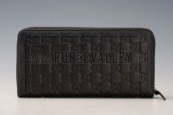 Gucci Signature Black Wrist Wallet With Web Detail