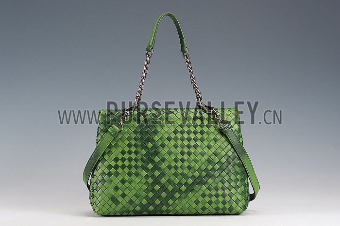 Bottega Veneta Two Toned Light Green and Green Intrecciato Nappa Bag