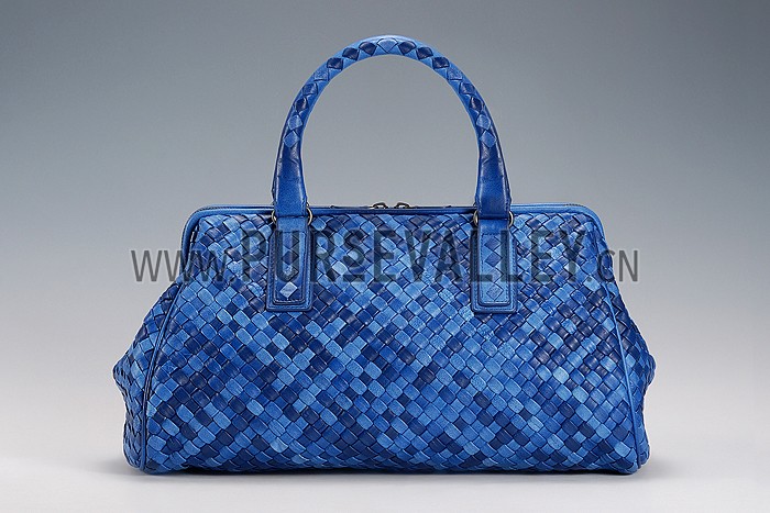 Bottega Veneta Intrecciato Duffel Large Blue Bag