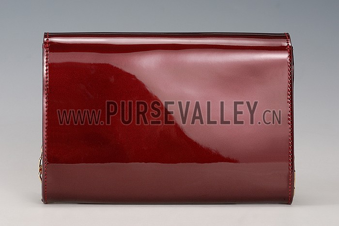 Louis Vuitton Chain Louise Patent Leather Dark Red