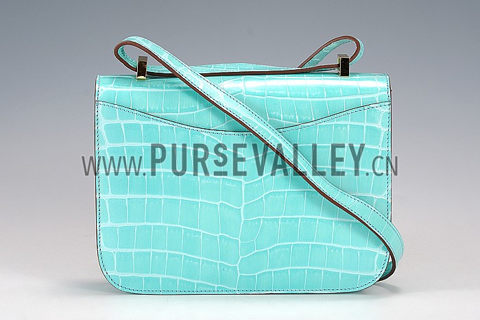 Hermes Constance Crocodile Leather Celeste 608107