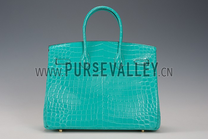 Hermes Birkin 35 Crocodile Leather Lagoon 608054