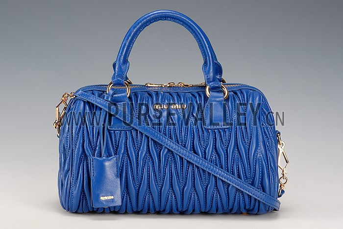 Miu Miu Matelasse Top Handle Large Blue