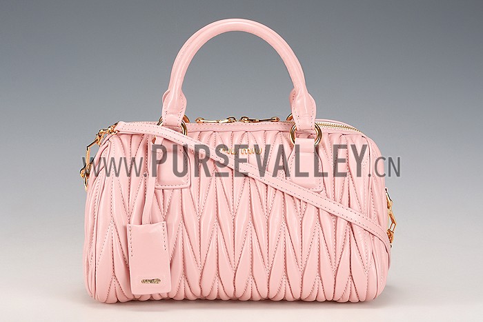 Miu Miu Matelasse Top Handle Large Light Pink