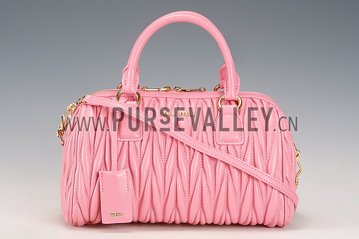 Miu Miu Matelasse Top Handle Large Pink