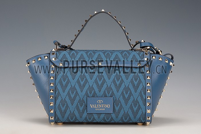 Valentino Viva Valentino Fabric Medium Tote Bag Blue