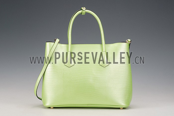 Prada Double Tote Crocodile Leather Bag Lime