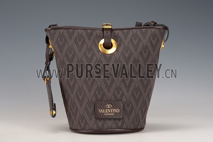 Valentino Viva Valentino Fabric Bucket Bag Military Green