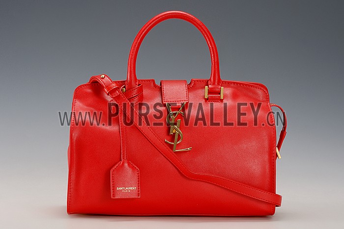 Saint Laurent Monogram Cabas Small Leather Bag Red