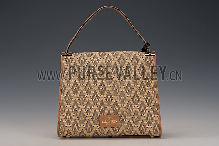 Valentino Viva Valentino Fabric Single Handle Bag Tan