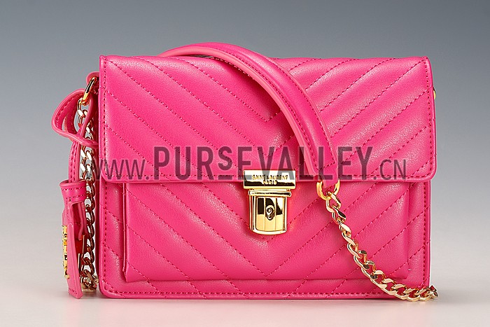 Saint Laurent High School Matelasse Medium Bag Fuchsia