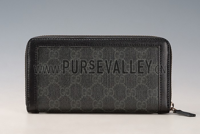 Gucci Canvas Wallet With Black Leather Trim