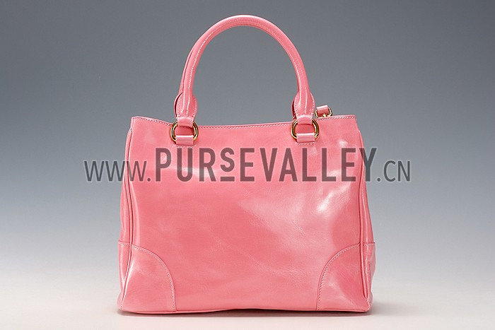 Prada Classic Patent Leather Satchel Pink