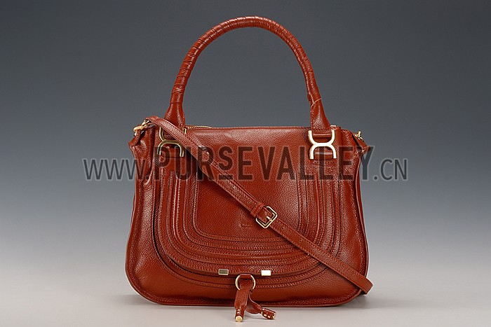 Chloe Marcie Satchel Crossbody Bag Dark Brow