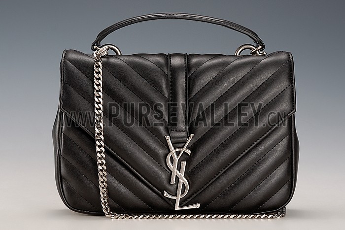 Saint Laurent College Matelasse Medium Bag Black