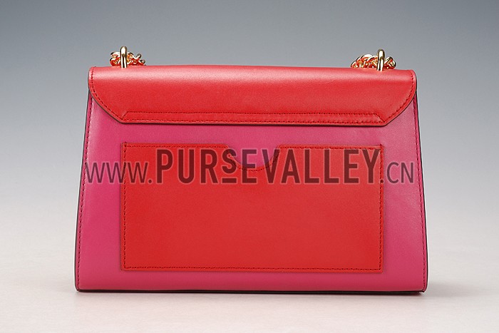 Gucci Padlock Leather Shoulder Bag Red & Fuchsia