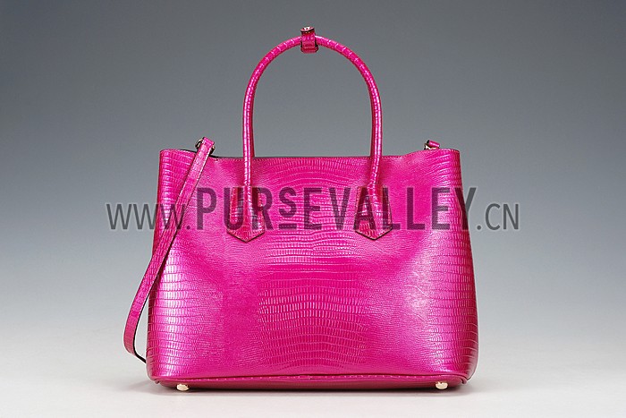 Prada Double Tote Crocodile Leather Bag Fuchsia