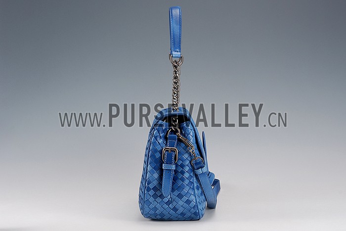 Bottega Veneta Rialto Shoulder Blue Bag