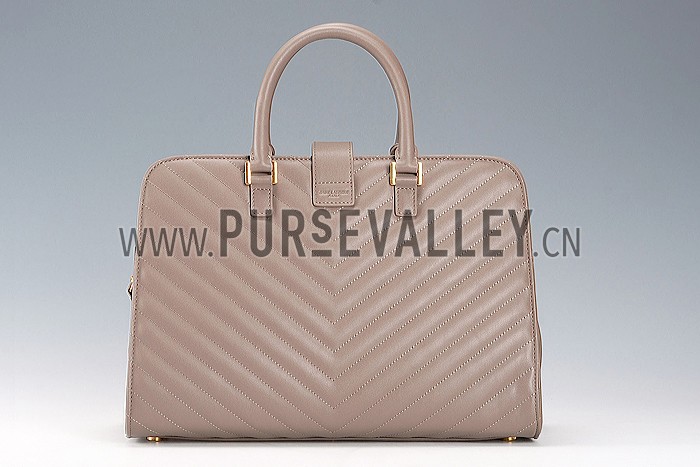 Saint Laurent Monogram Cabas Khaki Matelasse Leather Bag