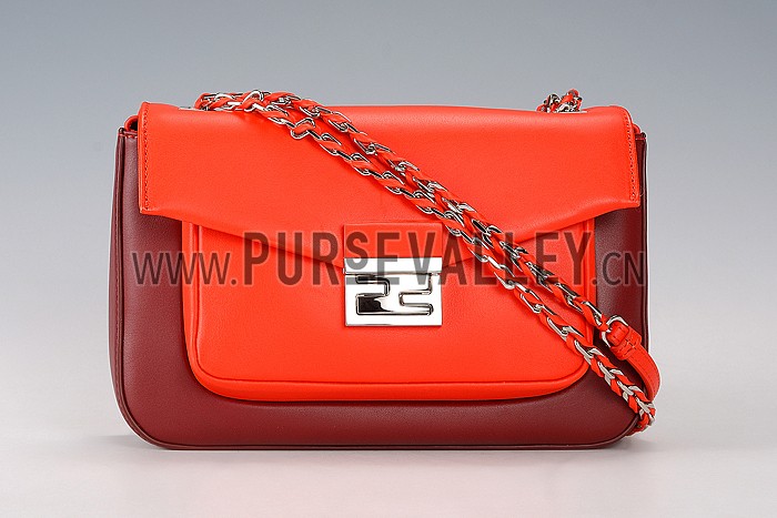 Fendi Be Baguette Bicolor Poppy Red and Bordeaux Bag