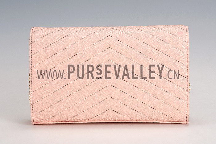 Saint Laurent Classic Monogramme Chain Wallet Pink