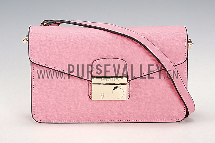 Prada Saffiano Leather Lux Small Pink Bag