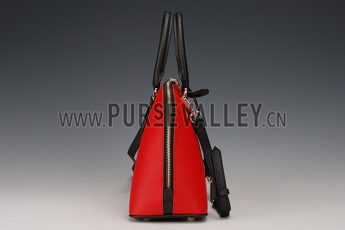Prada Promenade Black And Red Crocodile Bag