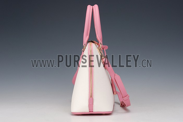 Prada Saffiano Promenade Pink and White Tote