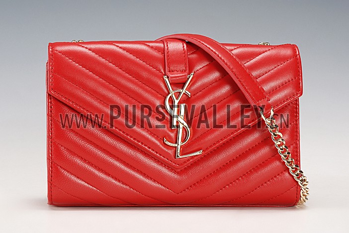 Saint Laurent Small Monogram Red Bag