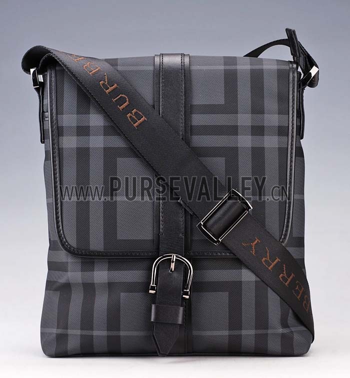 Burberry Grey Check Crossbody Flap Bag