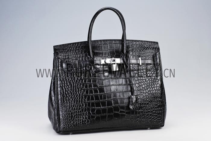 Hermes Birkin Bag Croc Black
