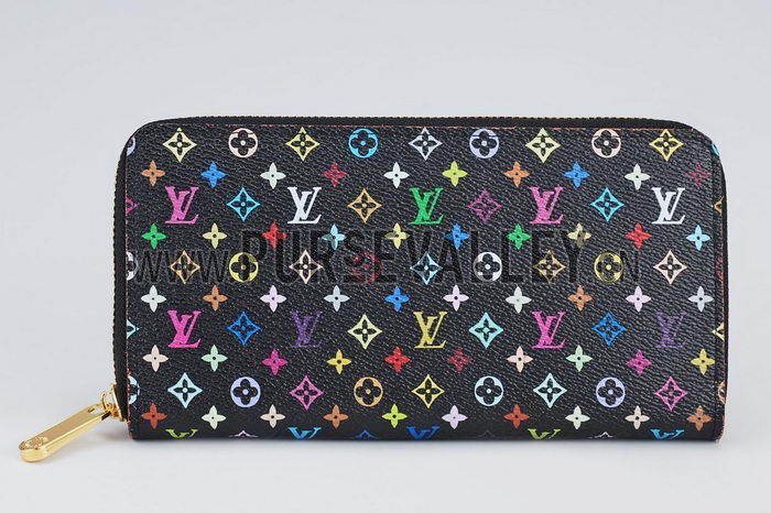Louis Vuitton Zippy Wallet Black Murakami