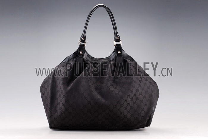 Gucci Sukey Large Tote Black Trim Black Fabric