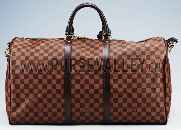 Louis Vuitton Damier Canvas Damier Keepall 55 With Shoulder Strap