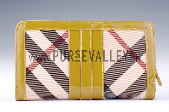 Burberry Nova Check Oversize Wallet Antique Yellow