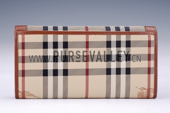 Burberry Haymarket Check Large Wallet Brown