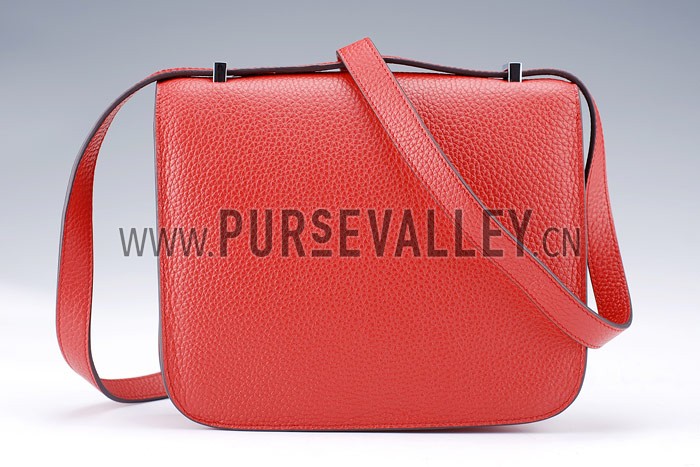 Hermes Constance Red with Silver Buckle