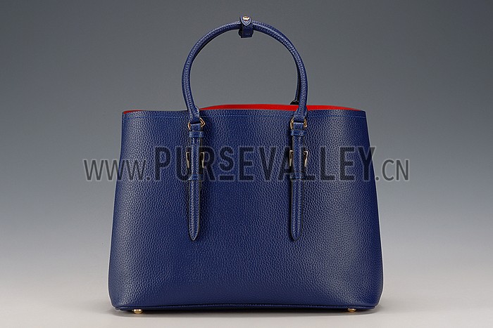 Prada Saffiano Soft Double Bag Blue