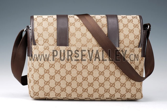 Gucci Monogram Canvas Messenger Bag