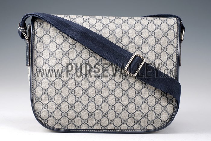 Gucci Monogram Canvas Messenger Bag Navy