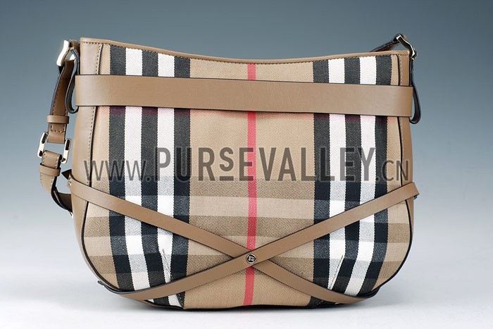 Burberry Smooth Bridle House Check Belted Bag Khaki