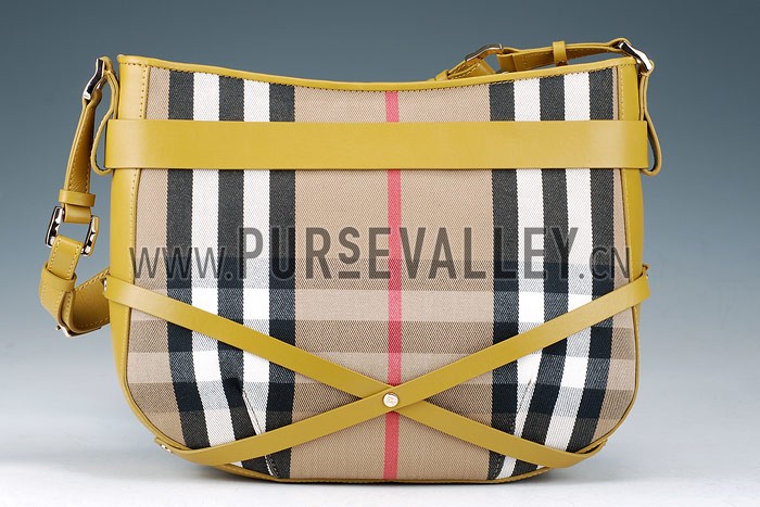 Burberry Smooth Bridle House Check Belted Bag Yellow