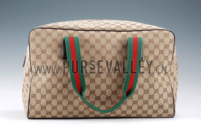 Gucci Medium Carry On Duffle Bag in Beige Monogram Canvas